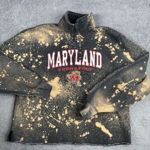 Maryland Terrapins 1/4 Zip Sweatshirt Women's Large Brown Quarter Zip Jansport